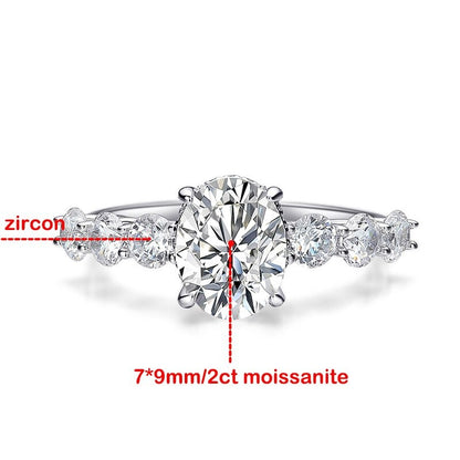 Oval Cut Moissanite Diamond Engagement Ring