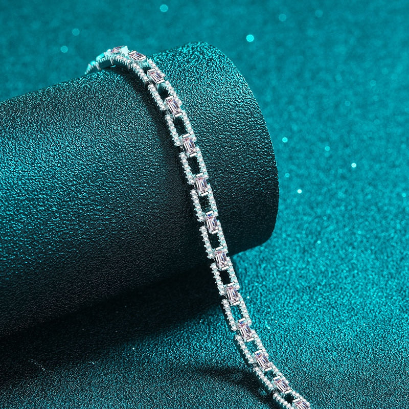 Holloway Jewellery Moissanite Diamond Sterling Silver Bracelet