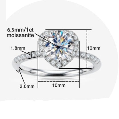 Heart Moissanite Diamond Engagement Ring