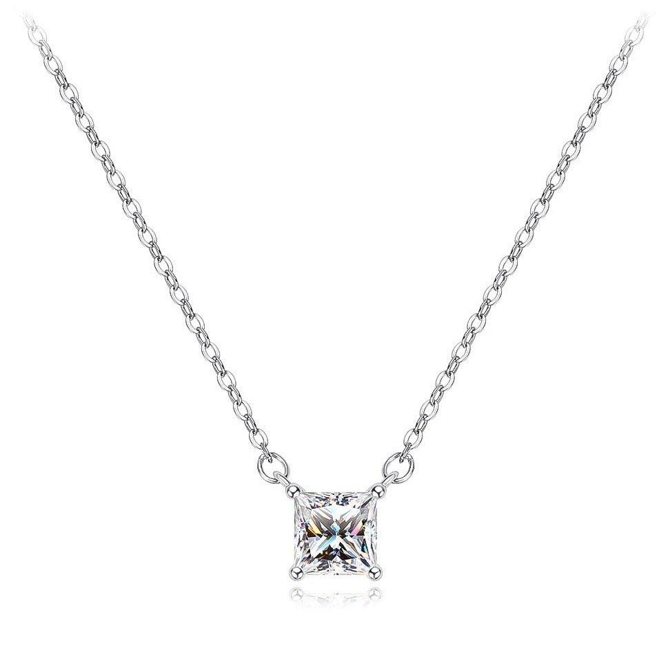 1ct princess cut necklace moissanite diamond Holloway Jewellery