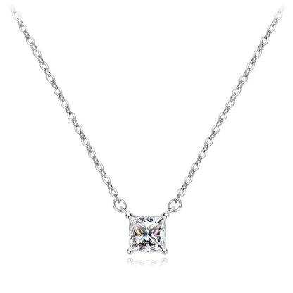 1ct princess cut necklace moissanite diamond Holloway Jewellery