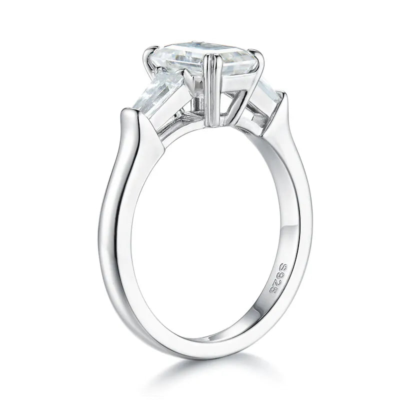 Emerald Cut Moissanite Diamond Engagement Ring Australia