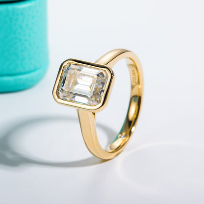 Emerald Diamond Moissanite Ring Australia