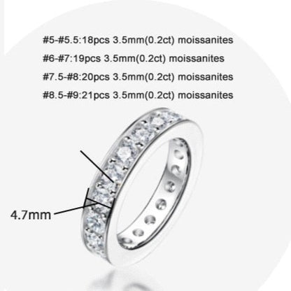 Holloway Jewellery US Moissanite Diamond Sterling Silver Ring