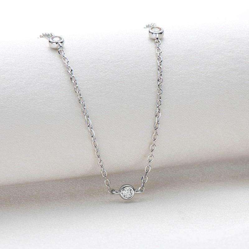 silver moissanite necklace 2.5mm moissanite diamonds Australia Holloway Jewellery