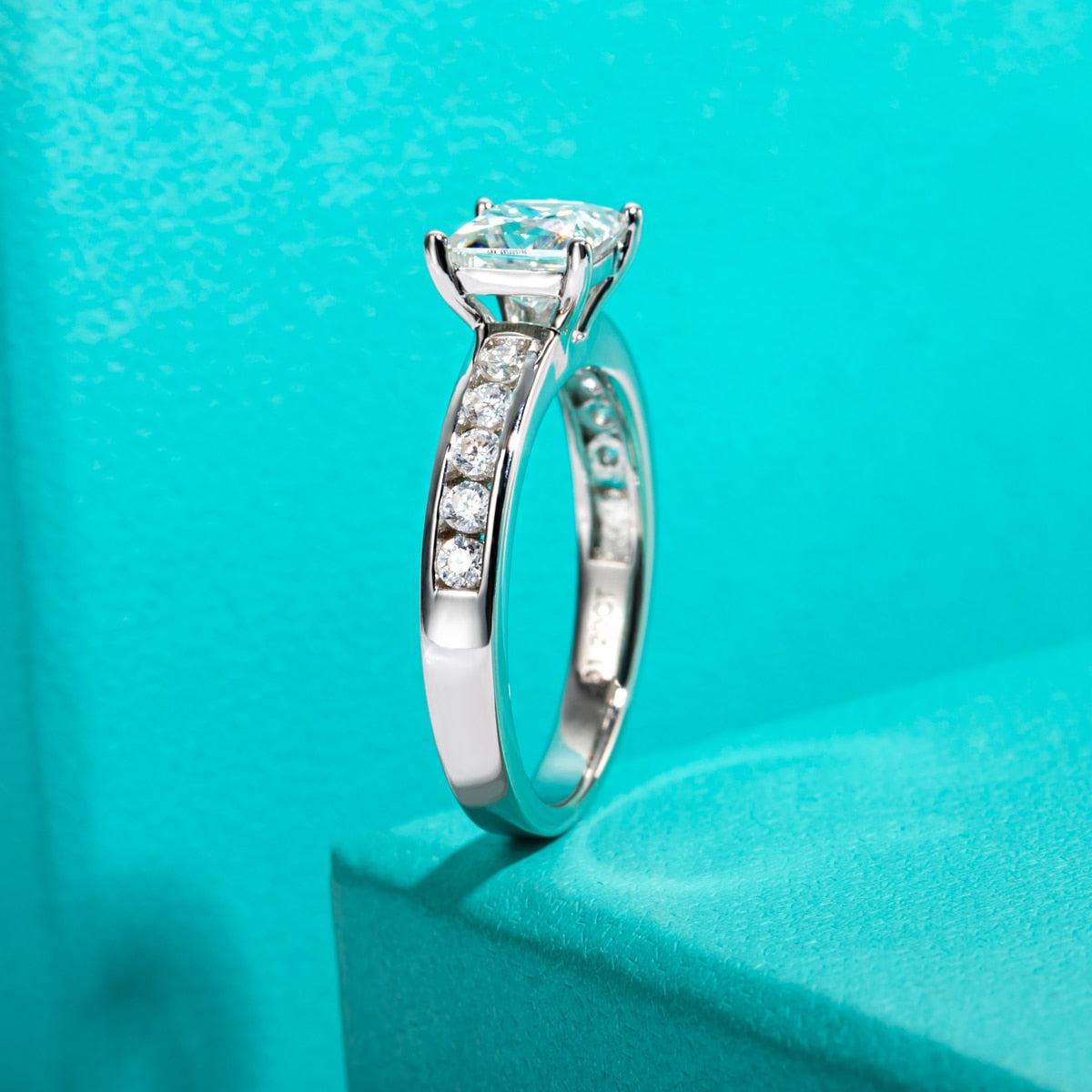 Sterling silver princess hot sale cut ring