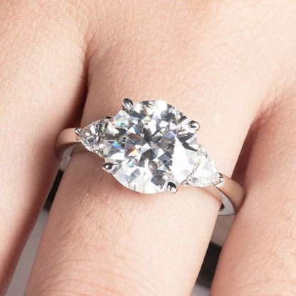 Moissanite Diamond Engagement Ring Sterling Silver Free Shipping UK