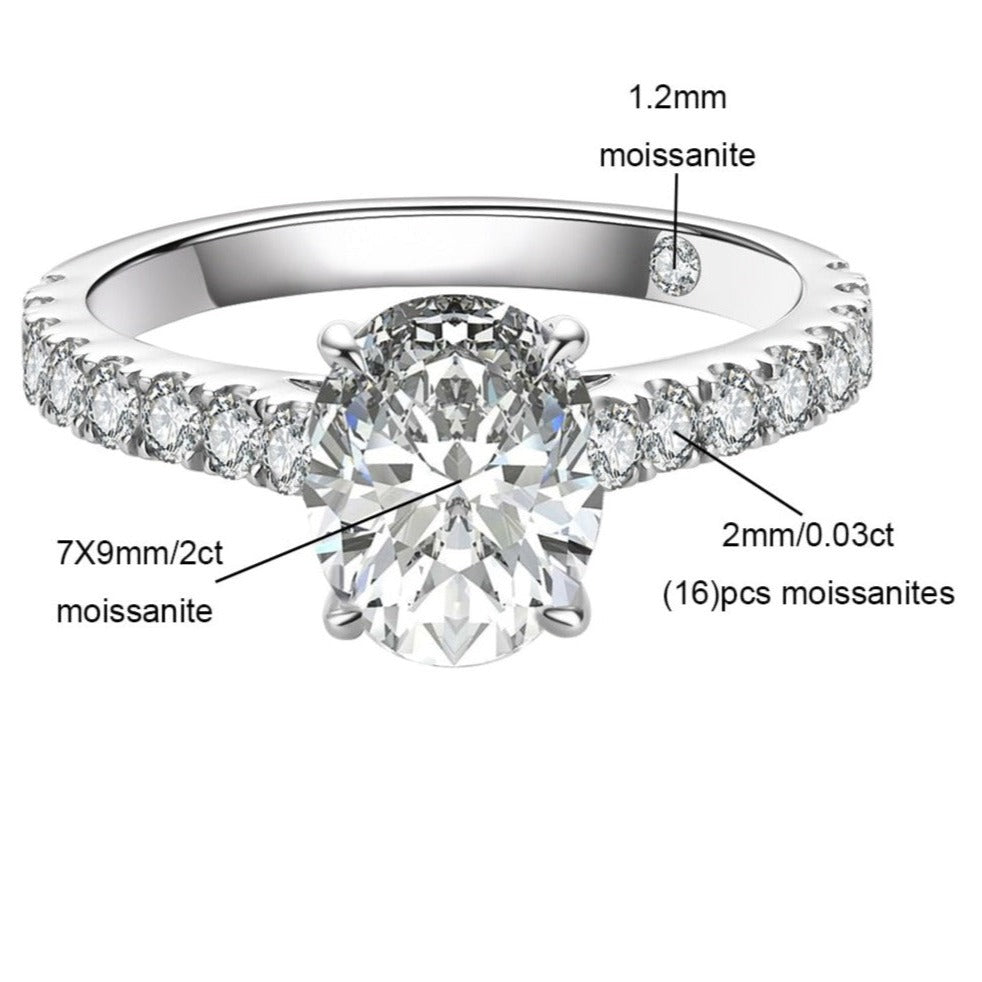 2 factory Carat Moissanite Ring