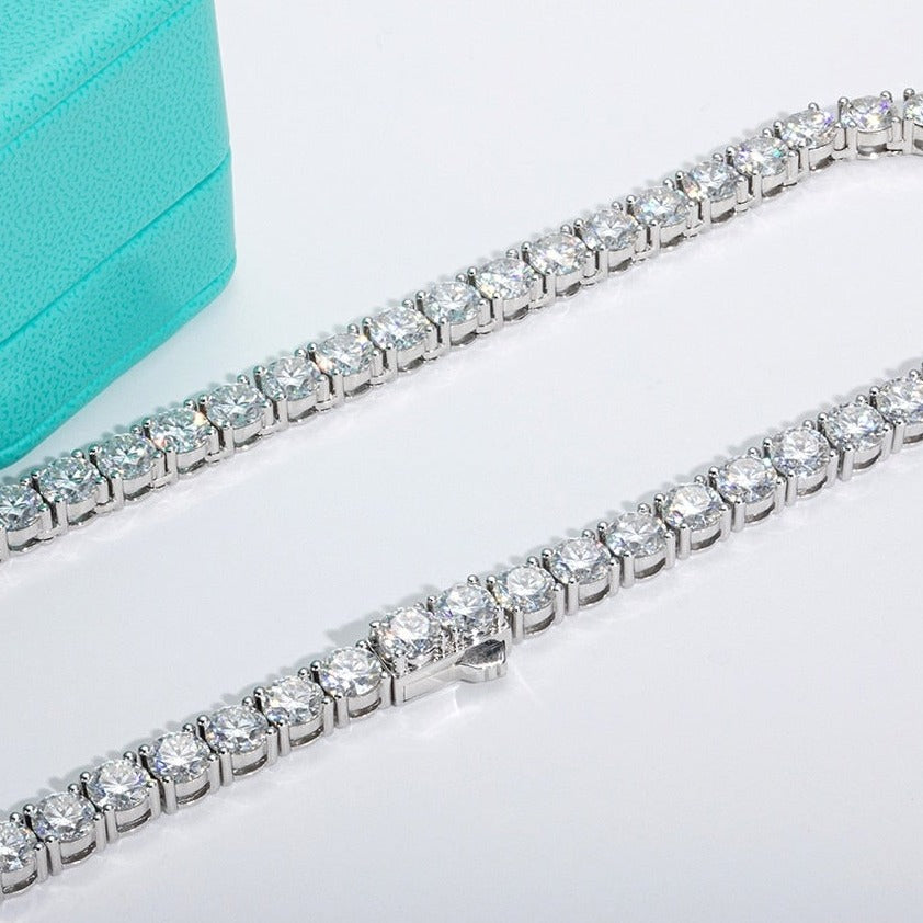 Tennis Necklace Womens Moissanite Diamonds 6.5mm
