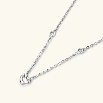 Moissanite Diamond Heart Pendant Necklace
