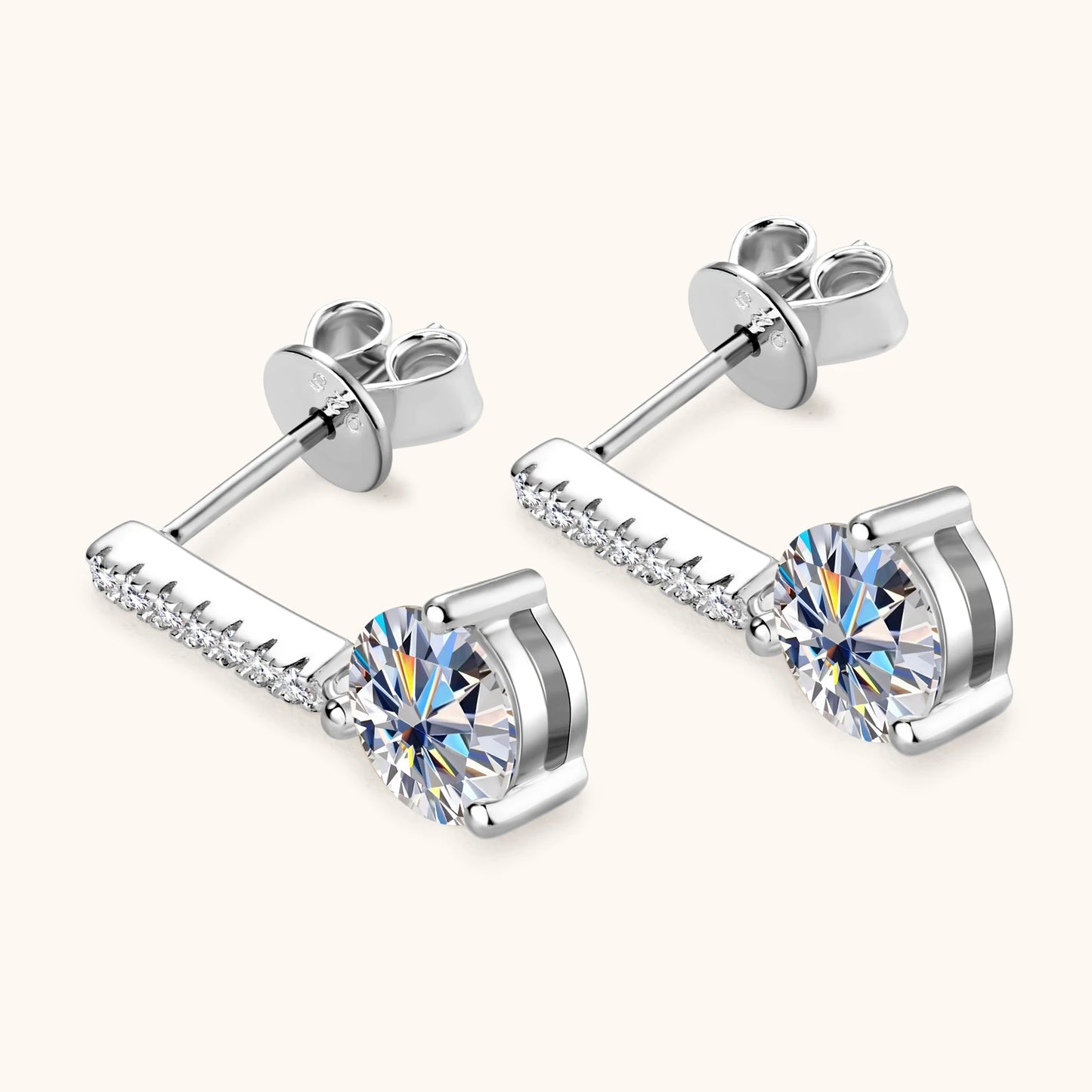 Dangle Drop Moissanite Diamond Earrings