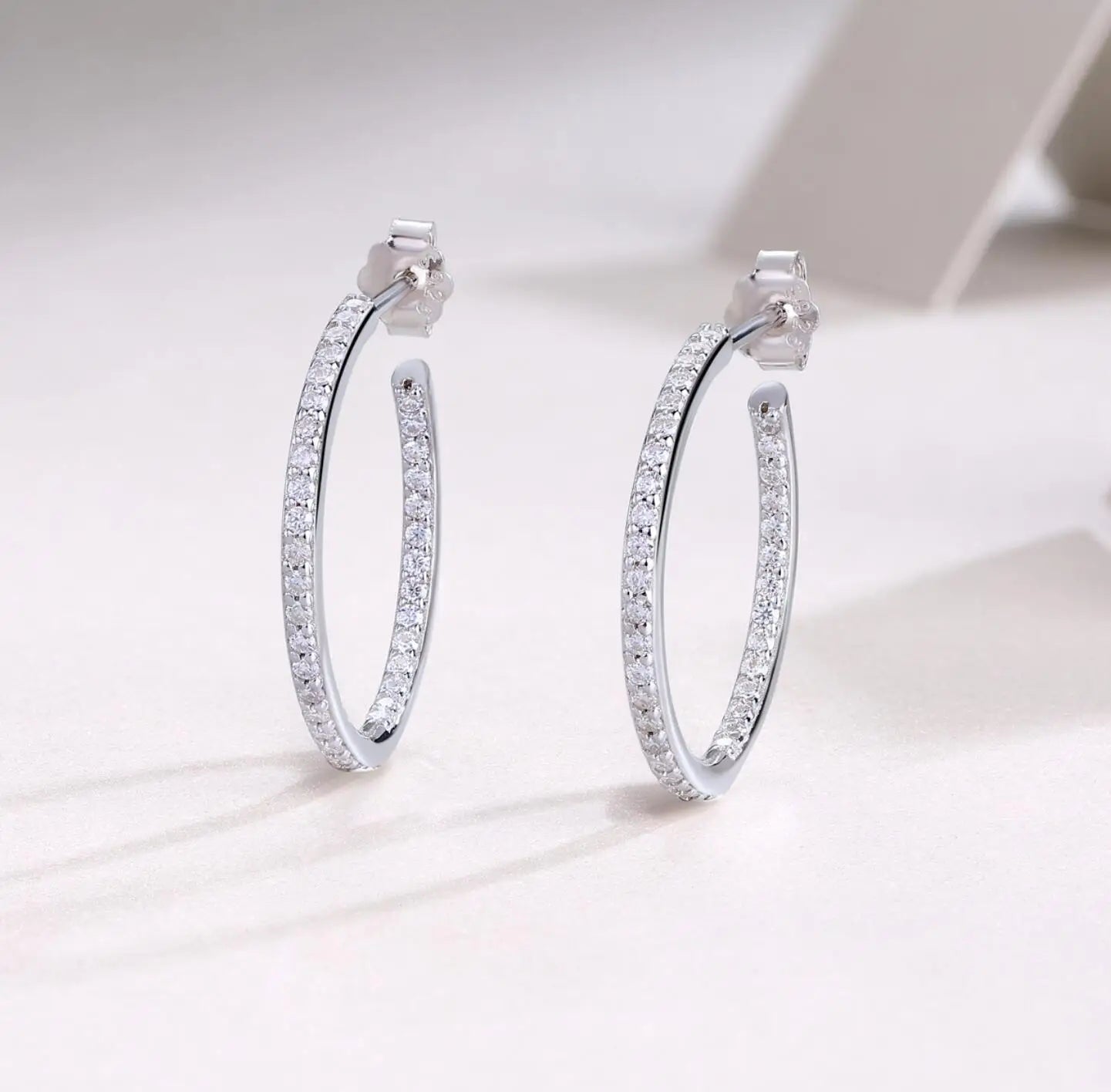 Moissanite Diamond Hoop Earrings Free Shipping UK