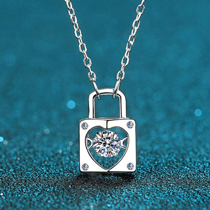 0.3ct Moissanite Diamond Lock Necklace