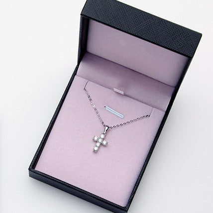 delicate diamond cross necklace Australia Holloway Jewellery