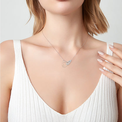 Sterling Silver Heart Moissanite Diamond Necklace AU