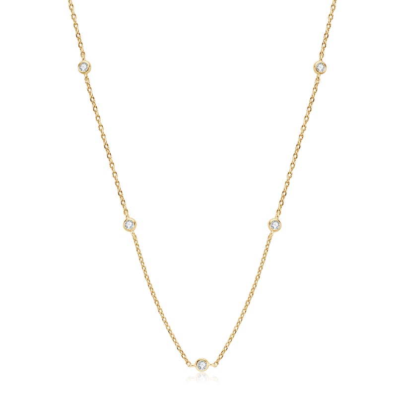 UK moissanite necklace bezel set gold colour