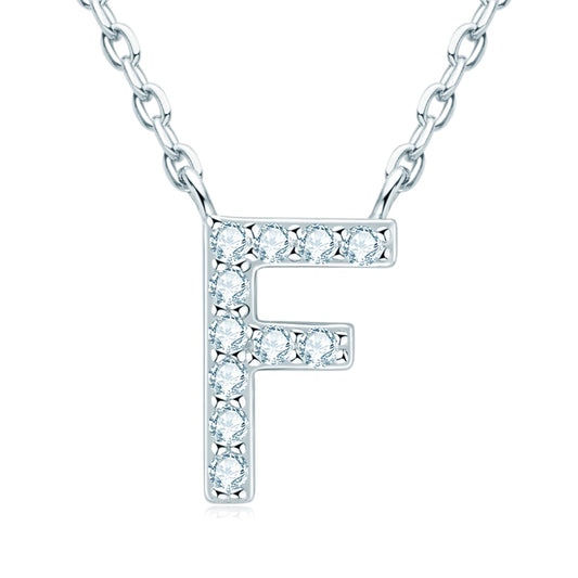 Moissanite Diamond Letter Nekclace Sterling Silver Pendant Necklace