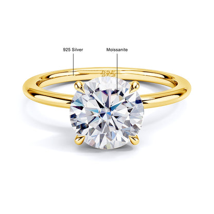 Moissanite Ring Gold Colour NZ Holloway Jewellery