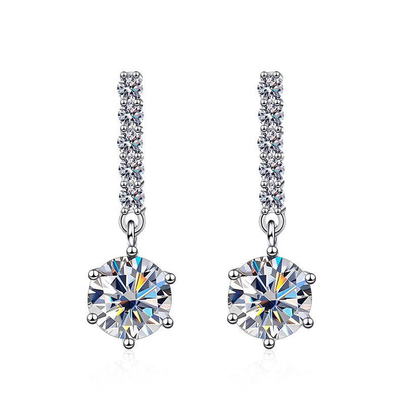 Moissanite Diamond Dangle Drop Earrings