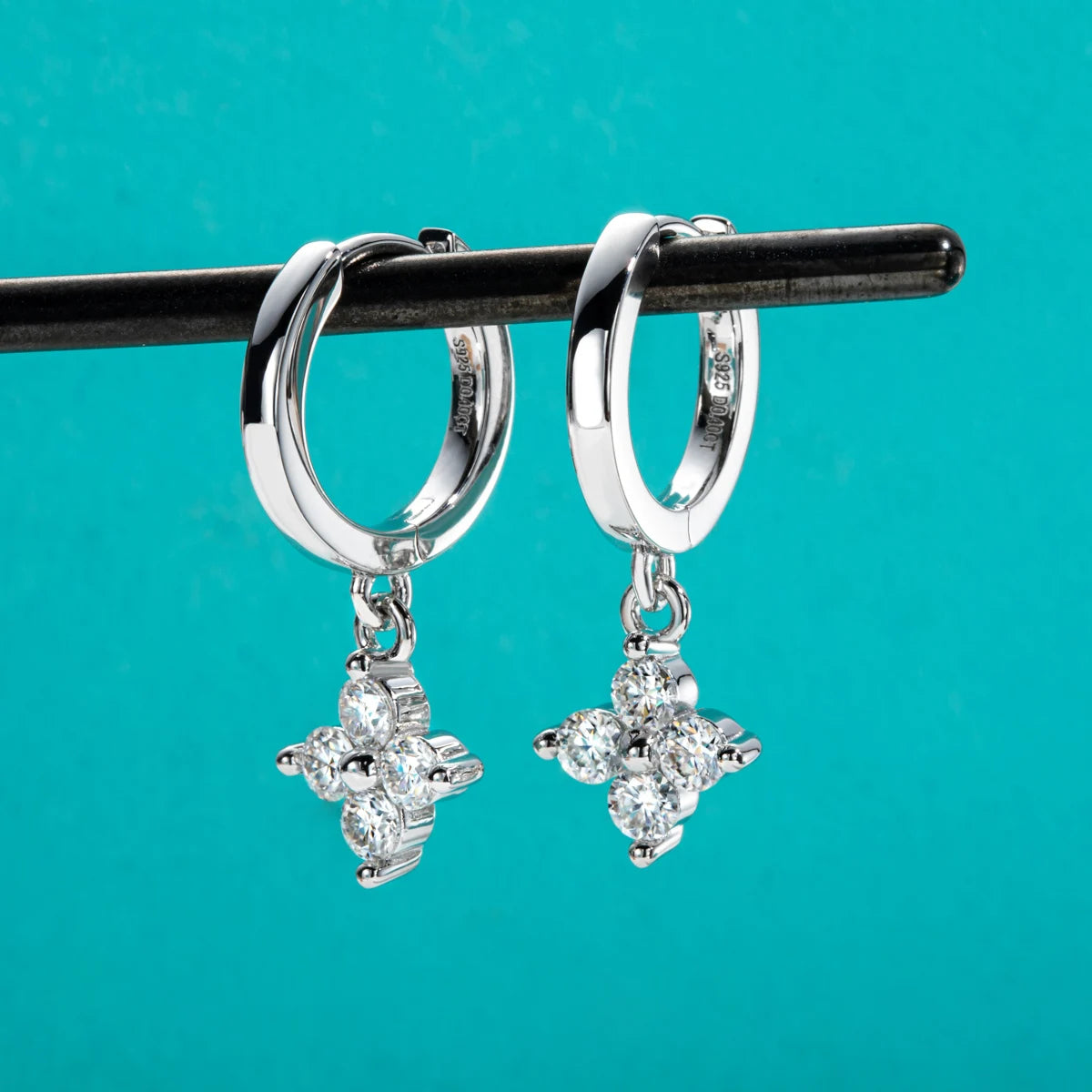 Sterling Silver Moissanite Diamond Earrings