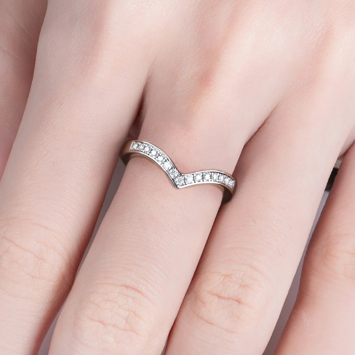 Holloway Jewellery US Moissanite Diamond Half Eternity Ring