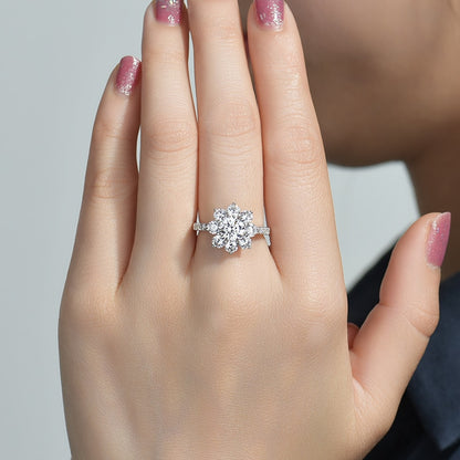 Lotus Flower Moissanite Diamond Ring UK