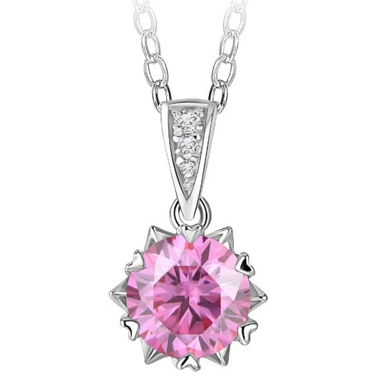 2ct pink moissanite necklace Holloway Jewellery