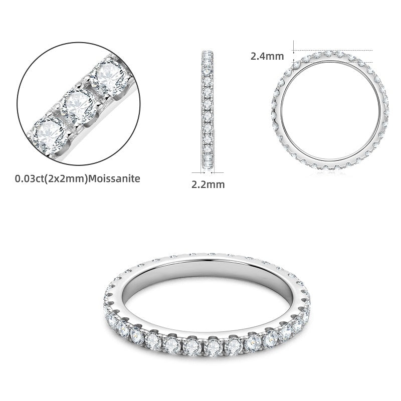 2mm moissanite diamond eternity ring