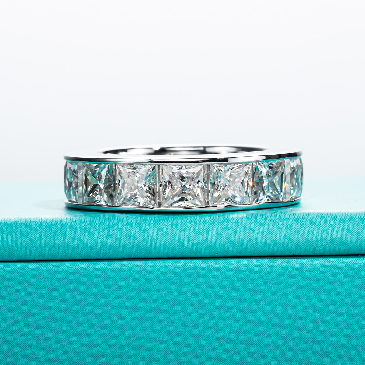 Holloway Jewellery Princess Cut Moissanite Diamond Eternity Ring