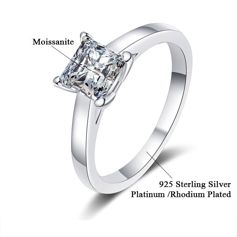Princess Cut Moissanite Engagement Ring 
