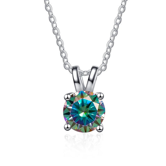 1 Carat Moissanite Diamond Pendant Necklace Free Shipping US