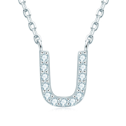 Moissanite Diamond Sterling Silver Pendant Initial Necklace Australia