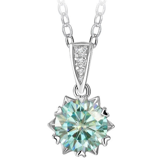 2ct green moissanite necklace Holloway Jewellery