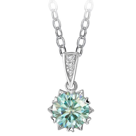 1ct green moissanite necklace Holloway Jewellery