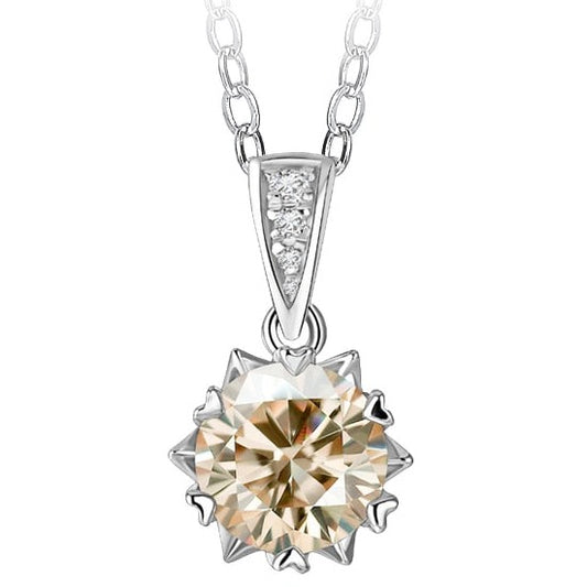 2ct yellow moissanite necklace Holloway Jewellery