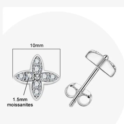Cross Moissanite Diamond Stud Earrings