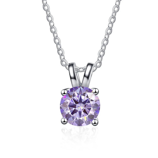 1 - 2 Carat Moissanite Diamond Pendant Necklace Free Shipping UK