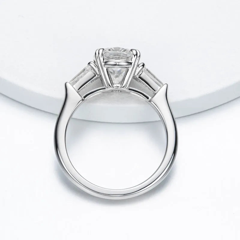 Sterling Silver Moissanite Diamond Ring