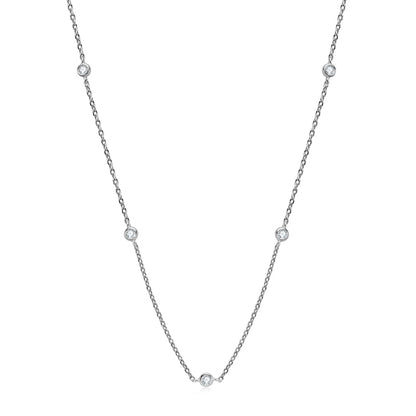 Canada moissanite necklace bezel set sterling silver