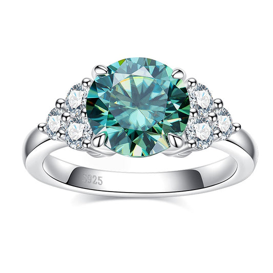 Green Moissanite Ring Sterling Silver Holloway Jewellery UK