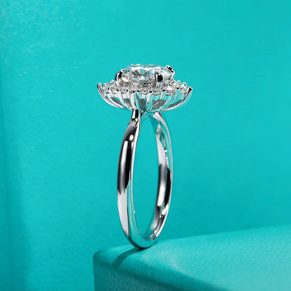 2ct moissanite diamond halo ring