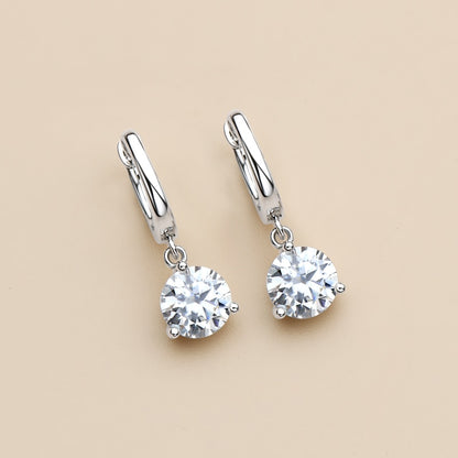 Sterling Silver Moissanite Diamond Earrings