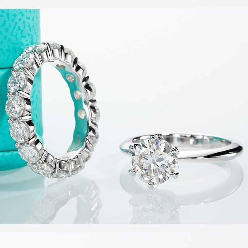 Ring set Bridal Set Moissanite Diamond rings HJ