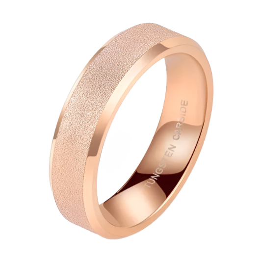 rose gold colour tungsten ring