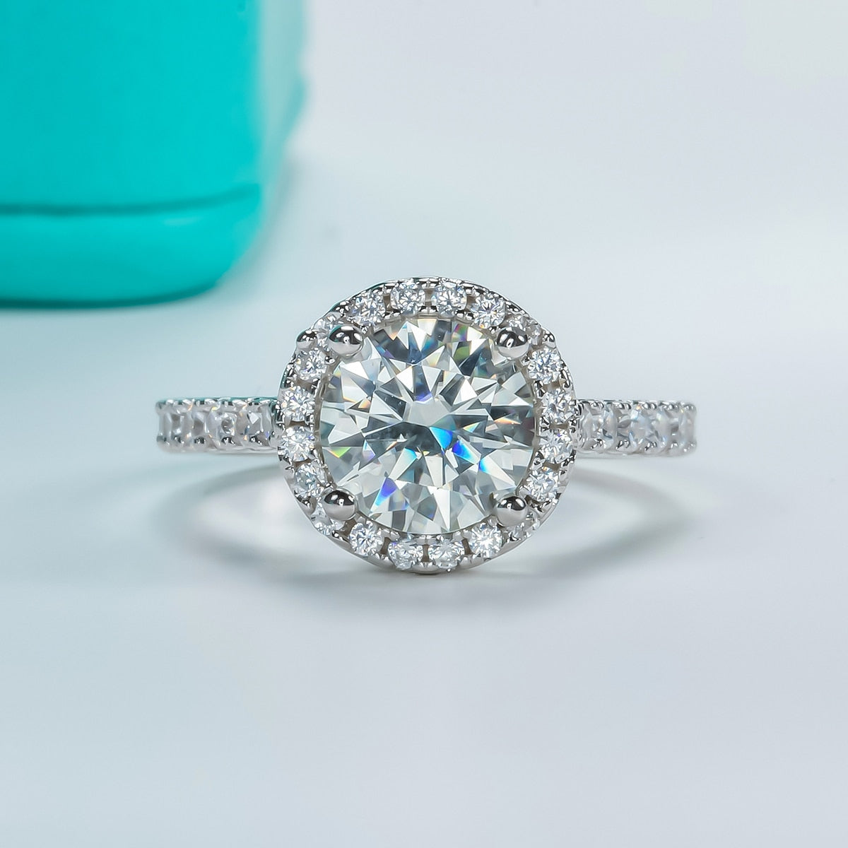 Halo Moissanite Diamond Engagement Ring Holloway Jewellery Australia