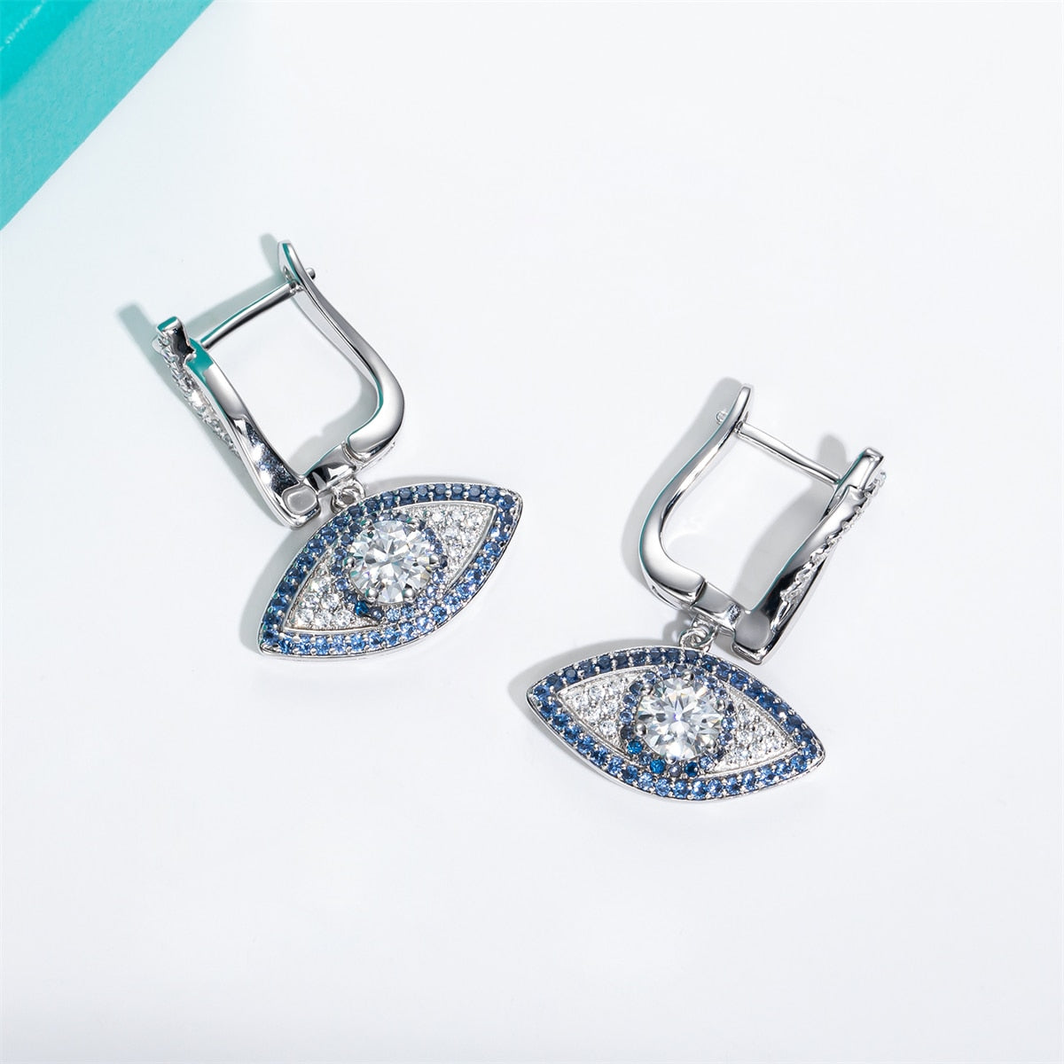 Sterling Silver Moissanite Diamond Necklace Earrings Set Australia