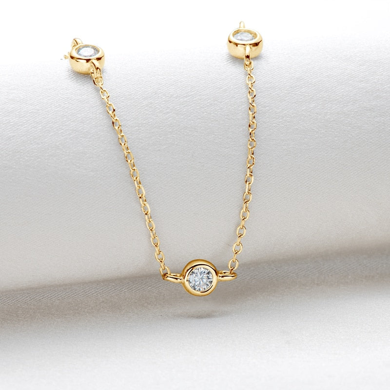 4mm bezel set moissanite necklace Gold colour Holloway Jewellery 