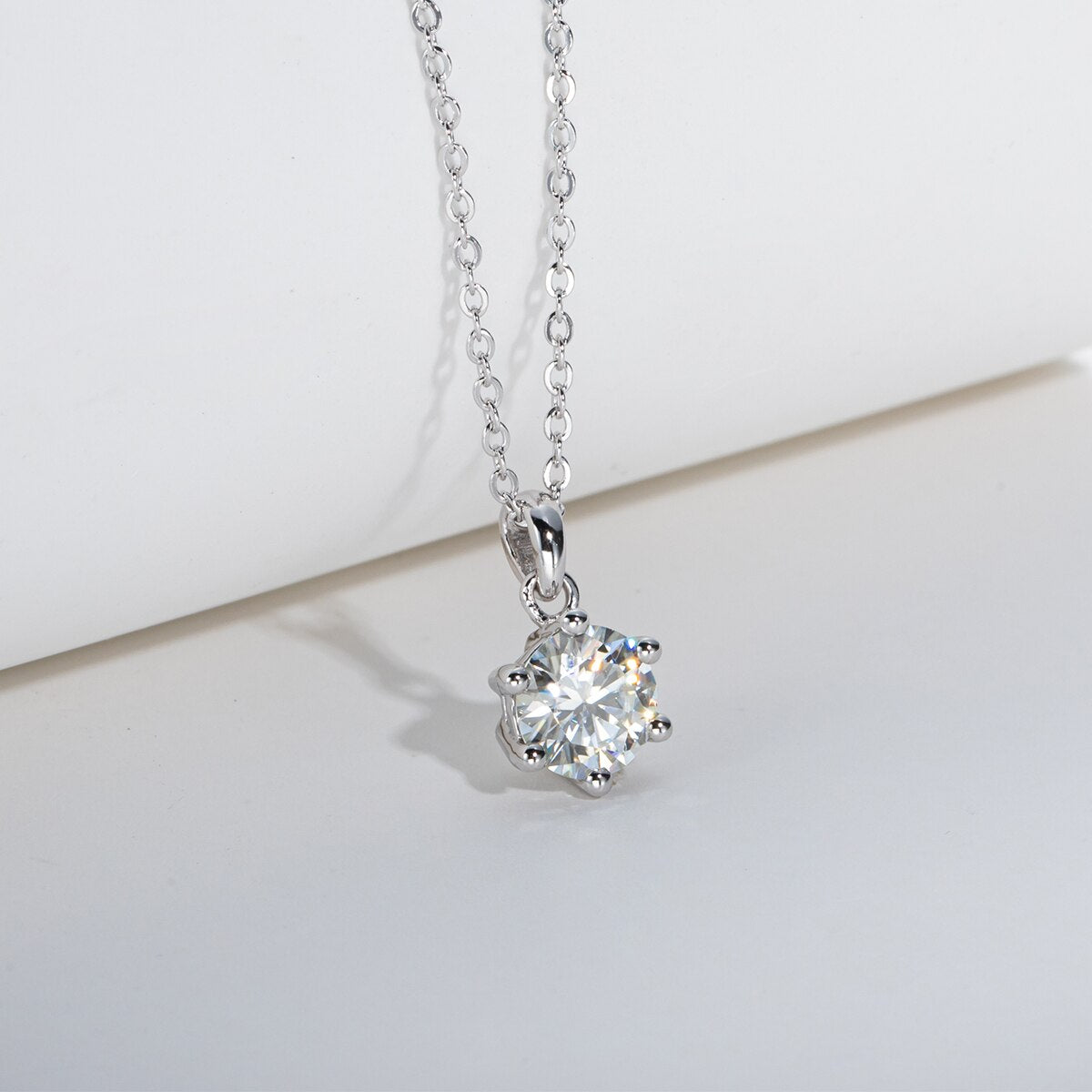 Moissanite Diamond Pendant Sterling Silver Holloway Jewellery UK