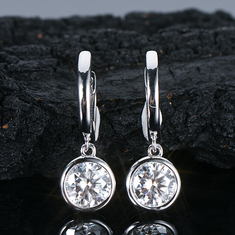 Moissanite Diamond Bezel Set Earrings United States