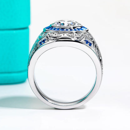 Sterling Silver Moissanite Diamond Ring Australia